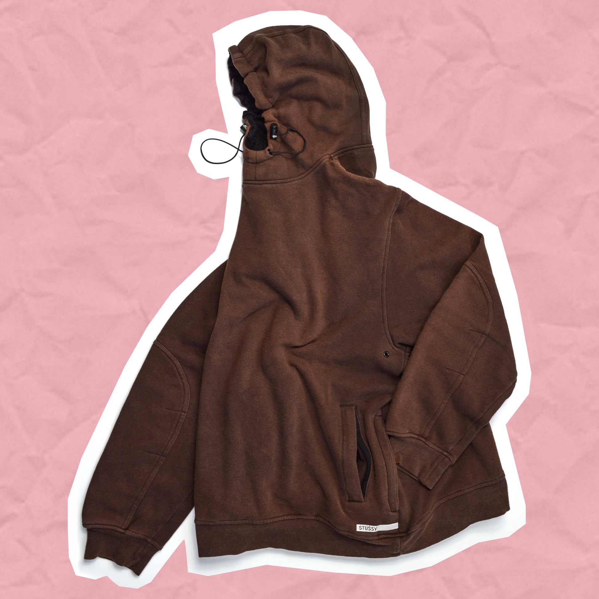 Stussy Deep Brown Smock Neck Hoody (L)