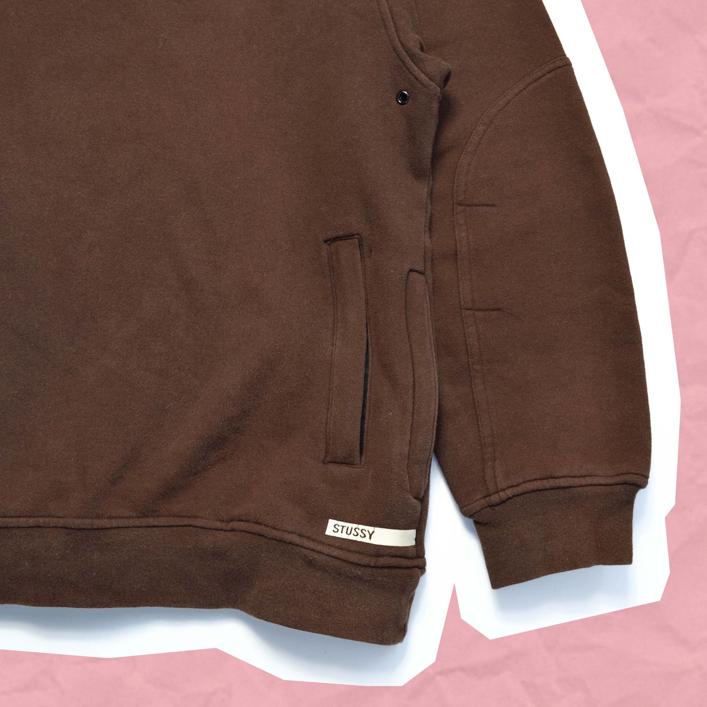 Stussy Deep Brown Smock Neck Hoody (L)