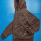 Stussy Faded Brown Brushed Cotton Zip Up Hoody Jacket (M)