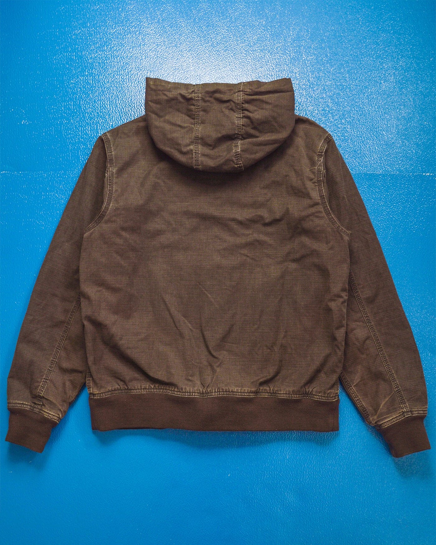 Stussy Faded Brown Brushed Cotton Zip Up Hoody Jacket (M)