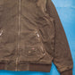 Stussy Faded Brown Brushed Cotton Zip Up Hoody Jacket (M)