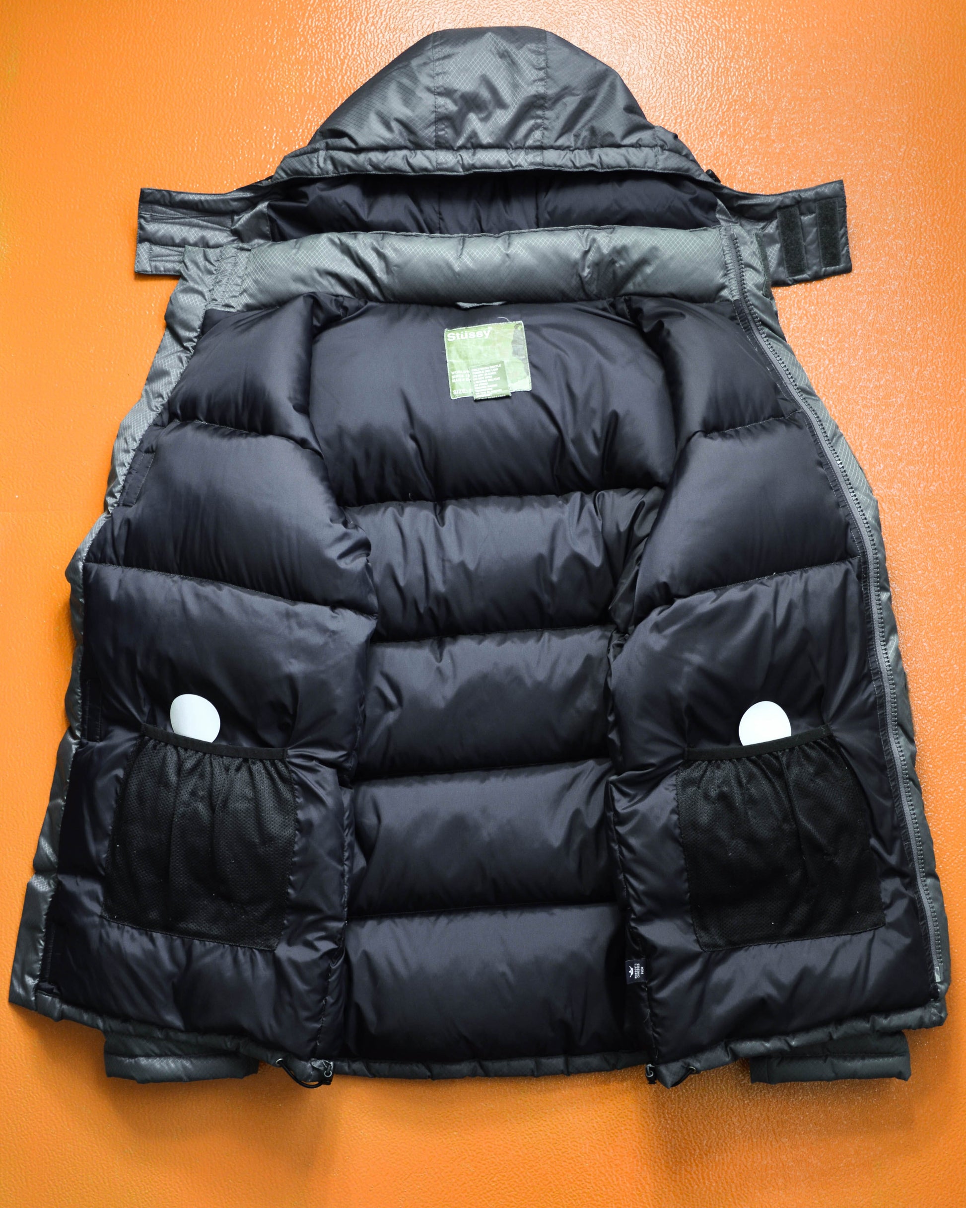 Stussy Grey Ripstop Multi-compartment Tactical Puffer Jacket (~M~)