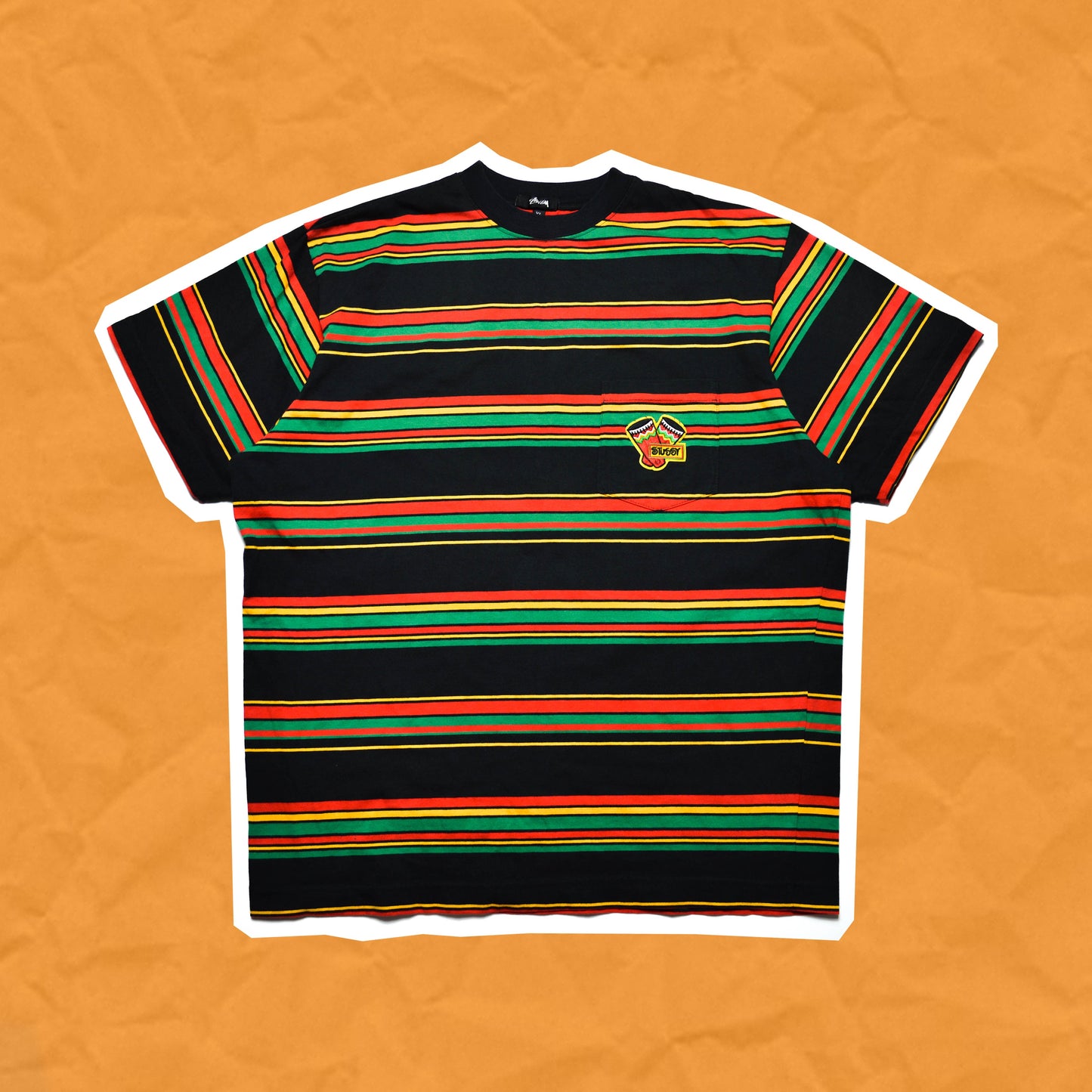 Stussy OG 80s Rasta Striped T-shirt (XL)