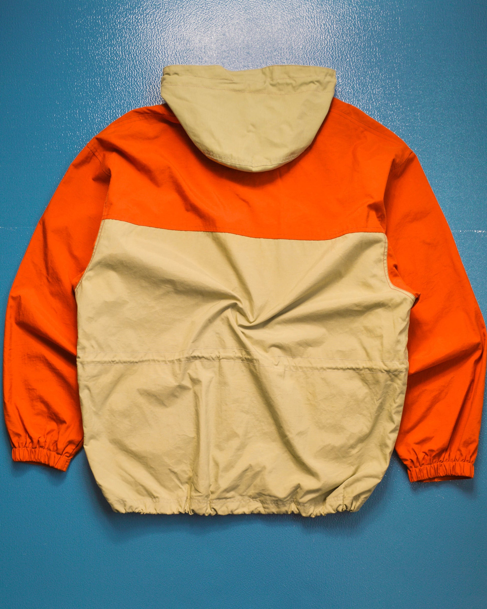 Stussy Outdoor Orange Beige Panelled Windbreaker Jacket (~XL~)