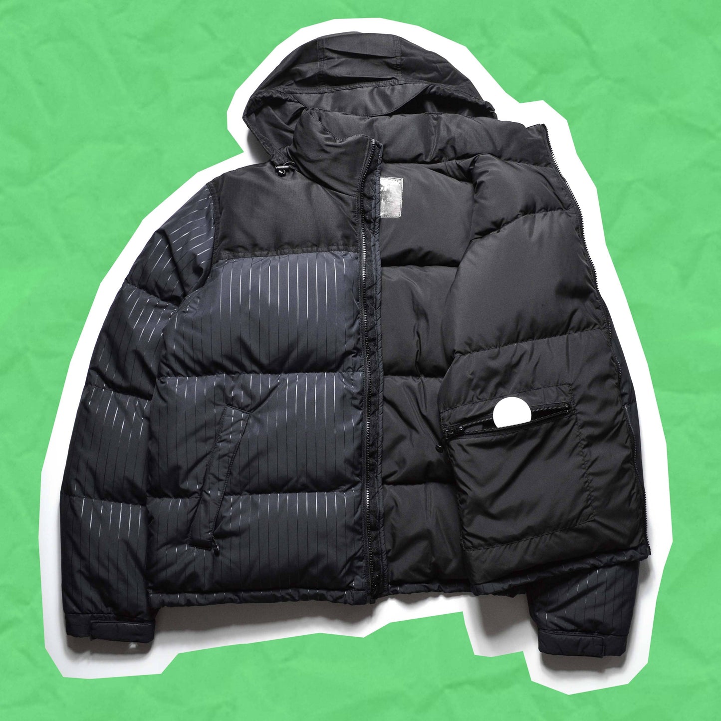 Stussy Pinstriped Two Tone Puffer Jacket (M)