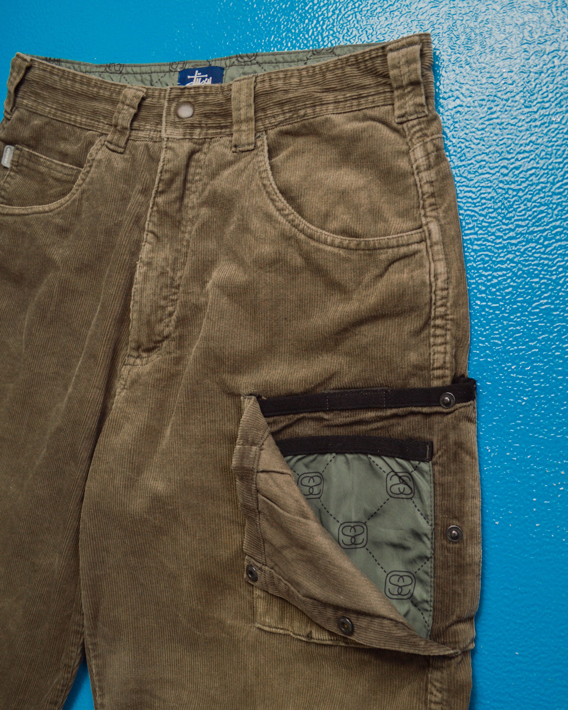 Stussy Stucci Cargo Panel Corduroy Grey/Brown Shorts ( ~29~)