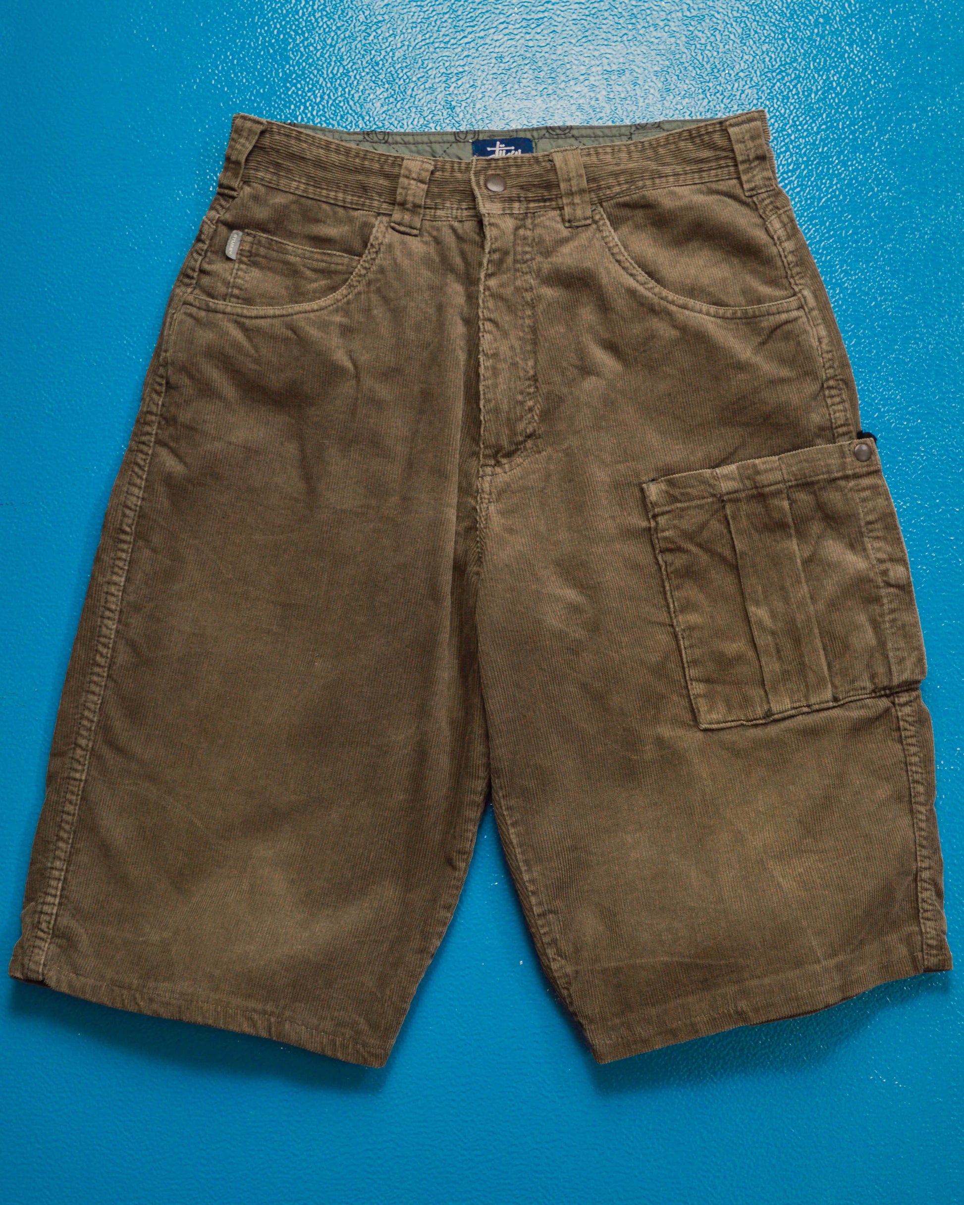 Stussy Stucci Cargo Panel Corduroy Grey/Brown Shorts ( ~29~)