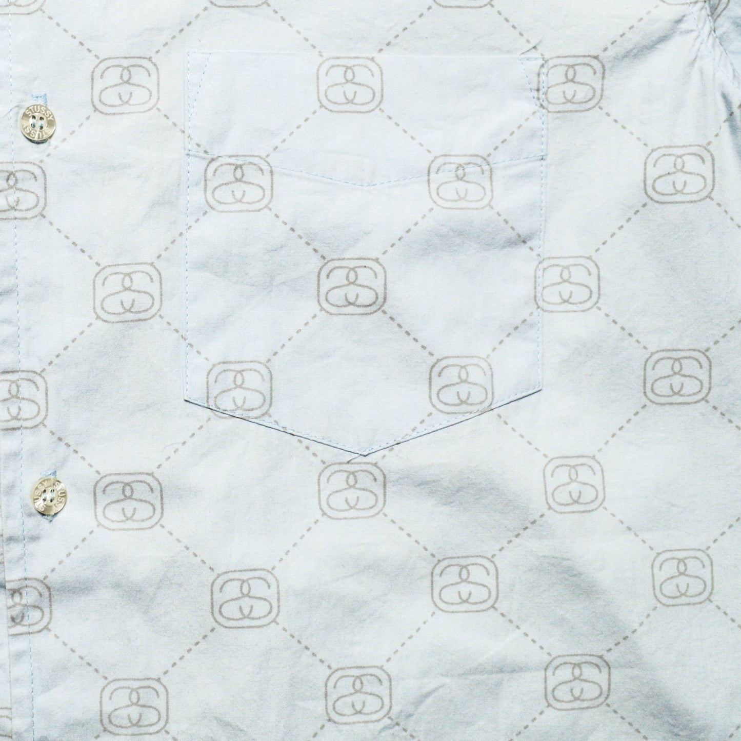 Stussy Stucci S-Link Pattern Baby Blue shirt (L)