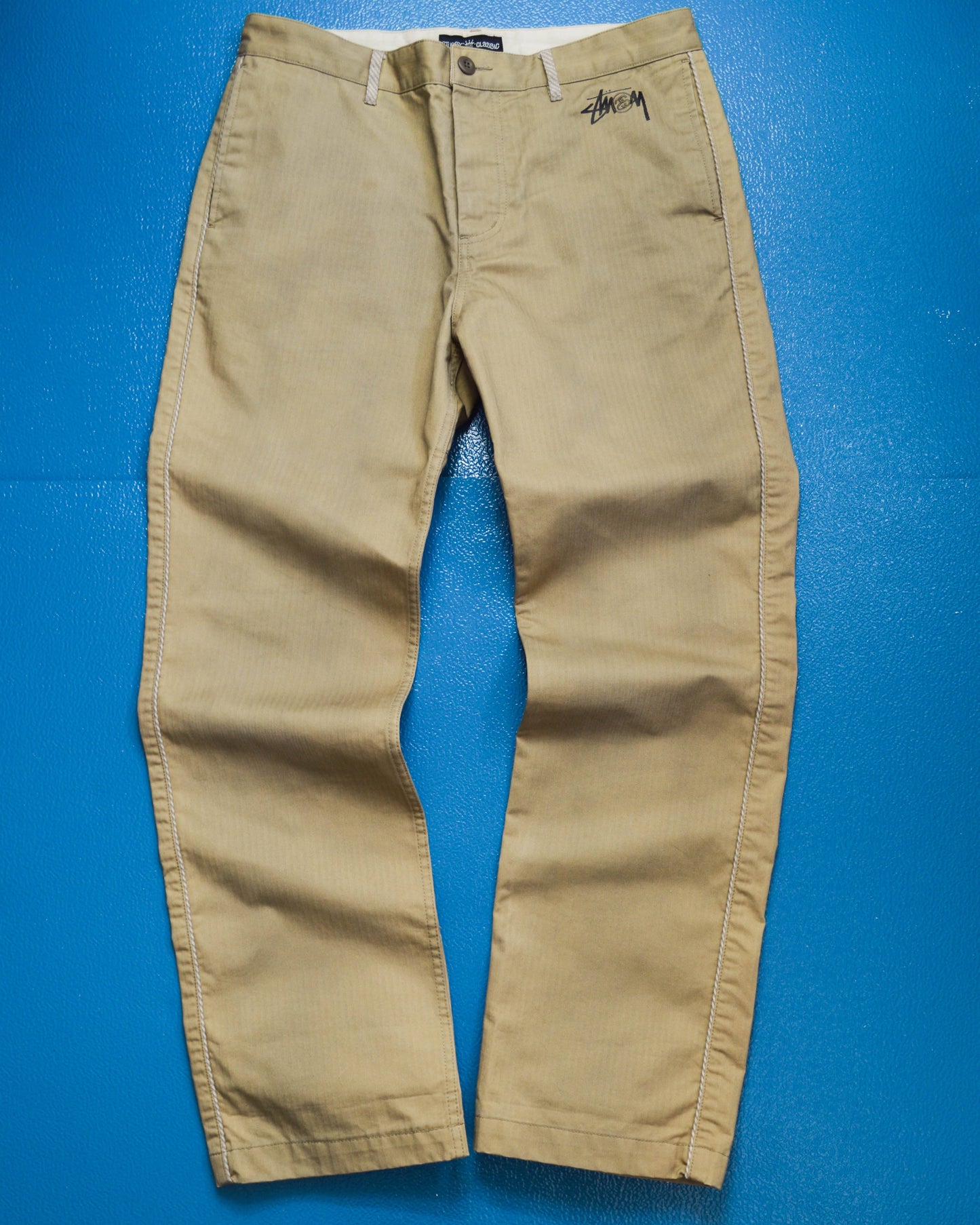 Stussy Tonal Striped Logo Work Pants (34)