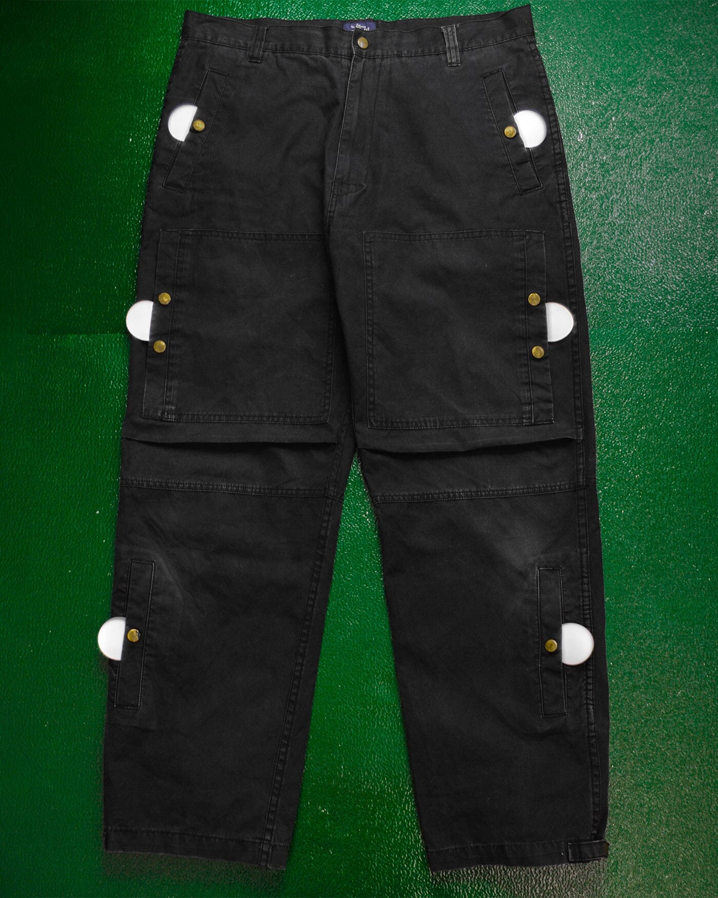 Stussy Vintage Multi-Pocket Washed Black Cargo Pants (~34~)