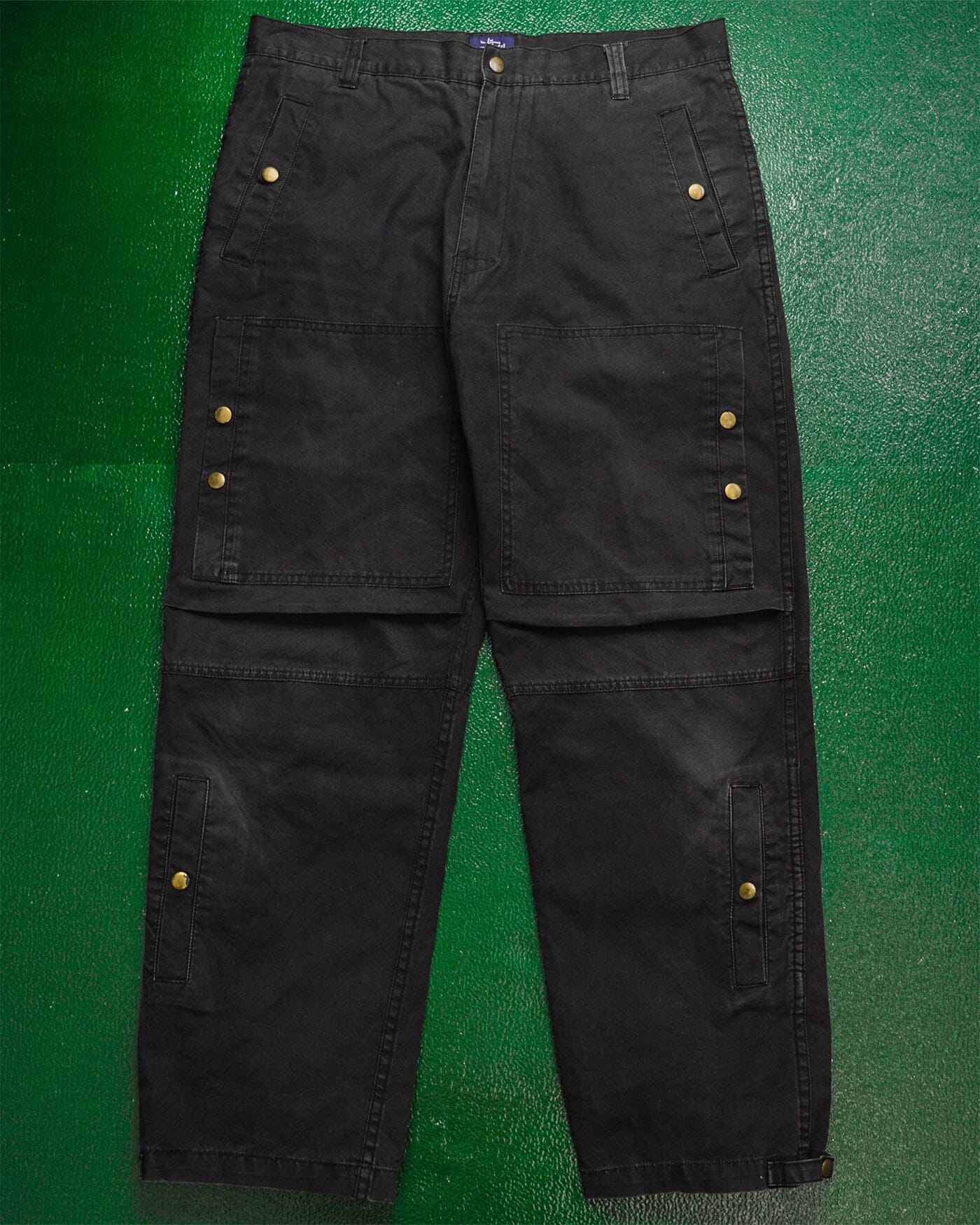 Stussy Vintage Multi-Pocket Washed Black Cargo Pants (~34~)