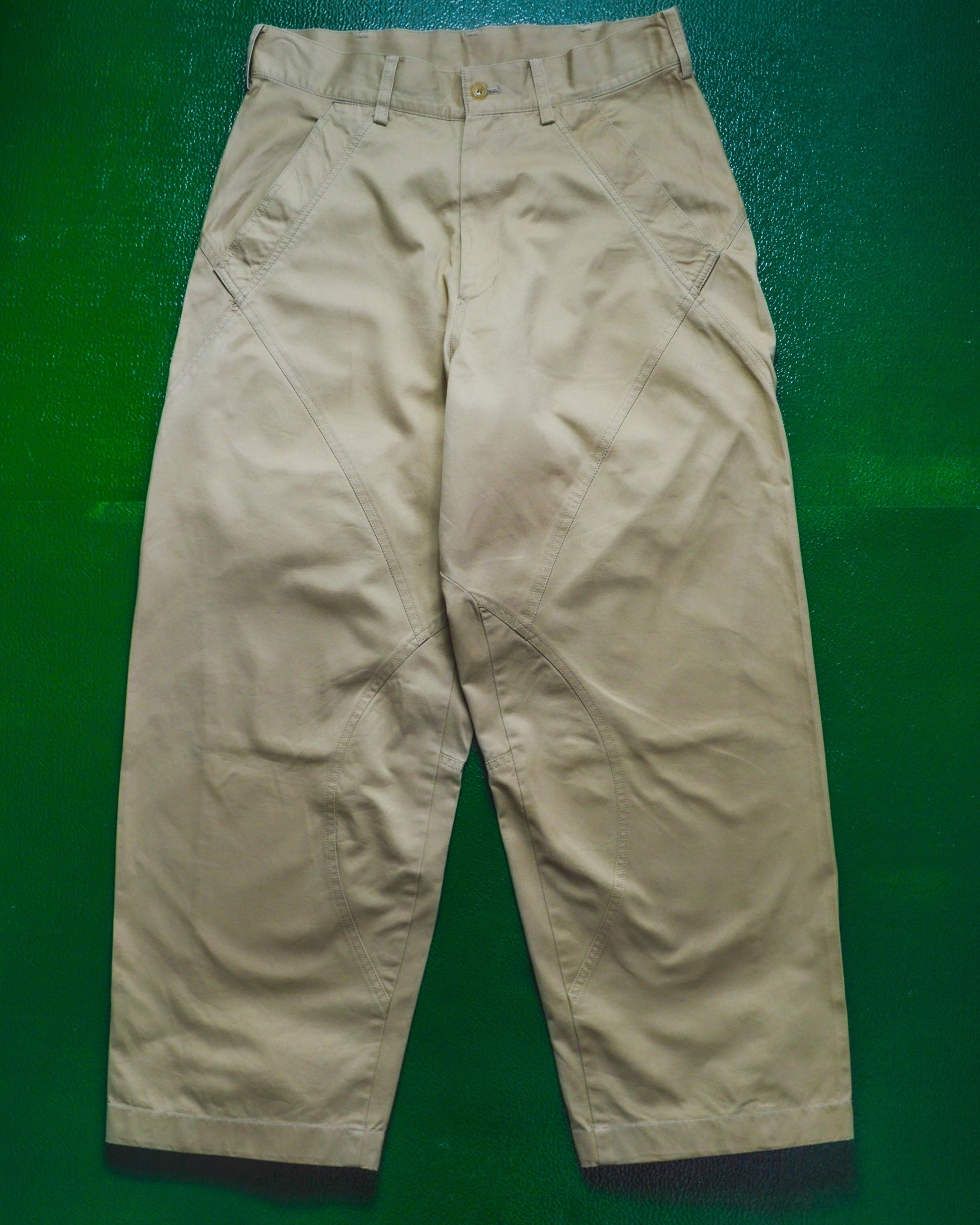 yohji yamamoto Curved Multi-Panel Beige Pants (30~32)