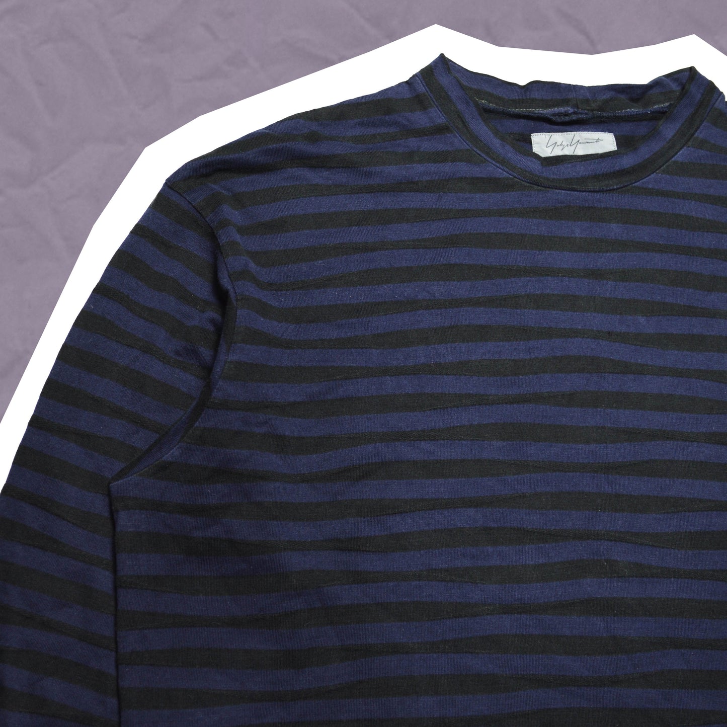 Yohji Yamamoto Pour Homme Wavy Striped Longsleeve T-shirt (~M~)